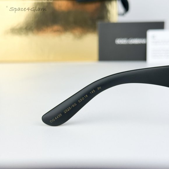 D&G Women Sunglasses Matte Black Grey Mirrored Cat Eye DG4435 25256G BRAND NEW - Picture 7 of 9